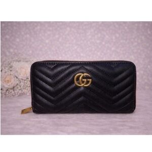 GG Black Quilted Leather Wallet